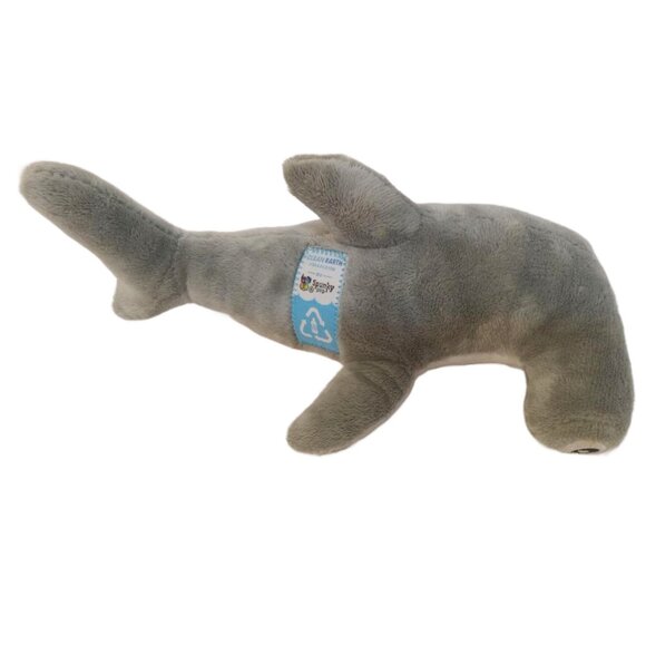 Clean Earth Dog Squeaky Toy Gray White Plush Hammerhead Shark 10 Inch Spunky Pup - Picture 3 of 5